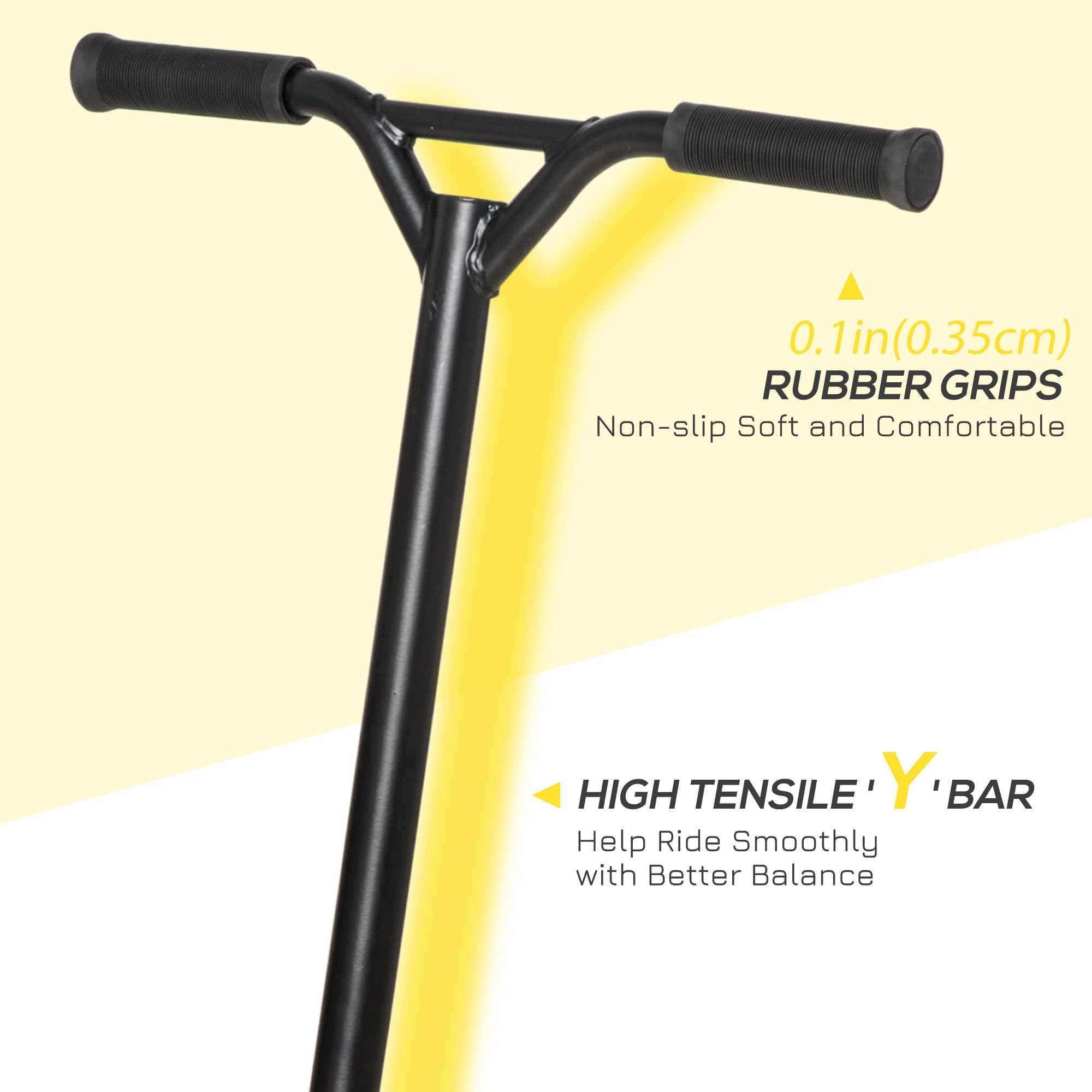 HOMCOM Stunt Scooter, 360° Entry Level Tricks Scooter w/ Lightweight Aluminium Deck and ABEC 7 Bearing, For Age 14+ Beginners, Gold Tone 