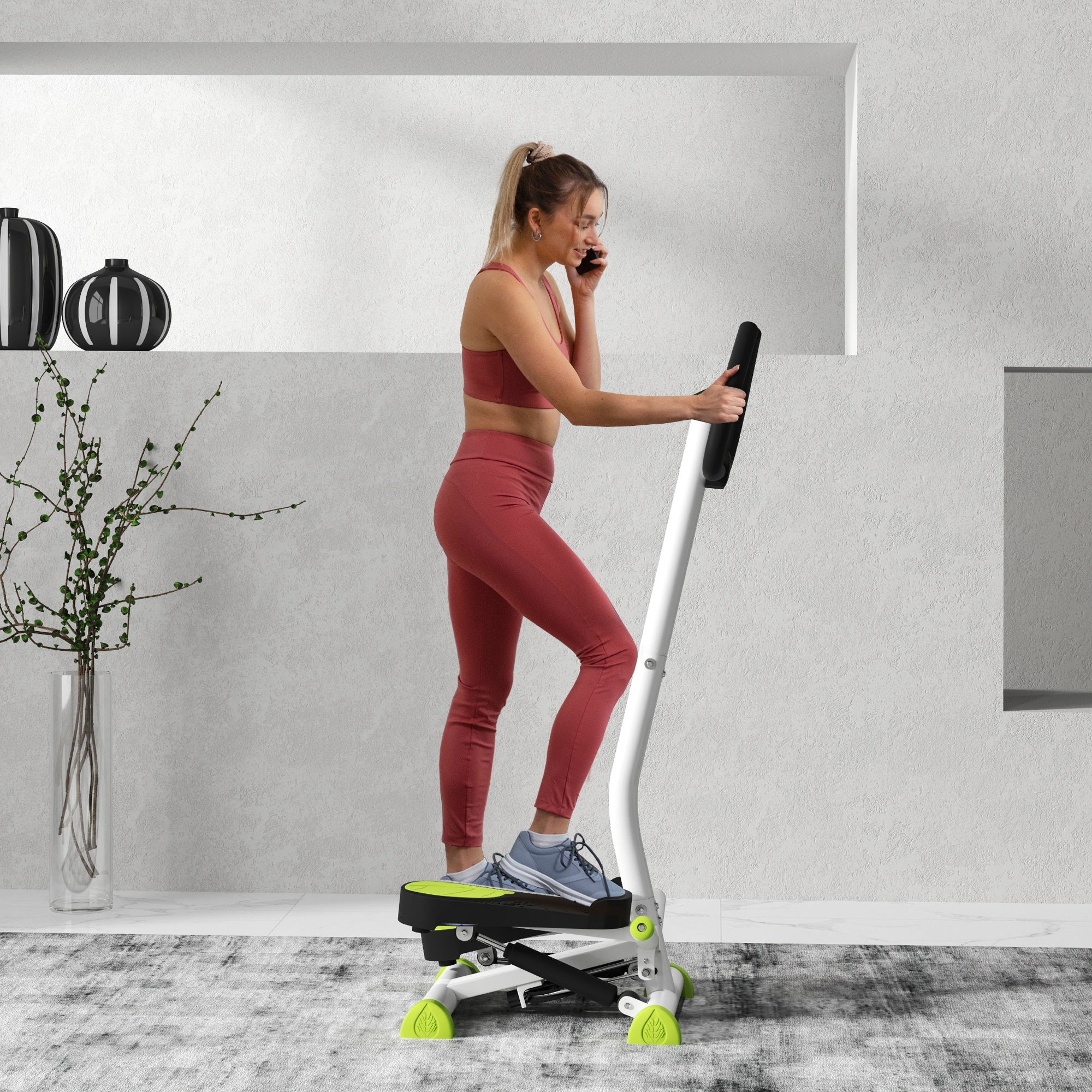 HOMCOM Twister Stepper, Step Machine with Adjustable Resistance, LCD Screen - White 