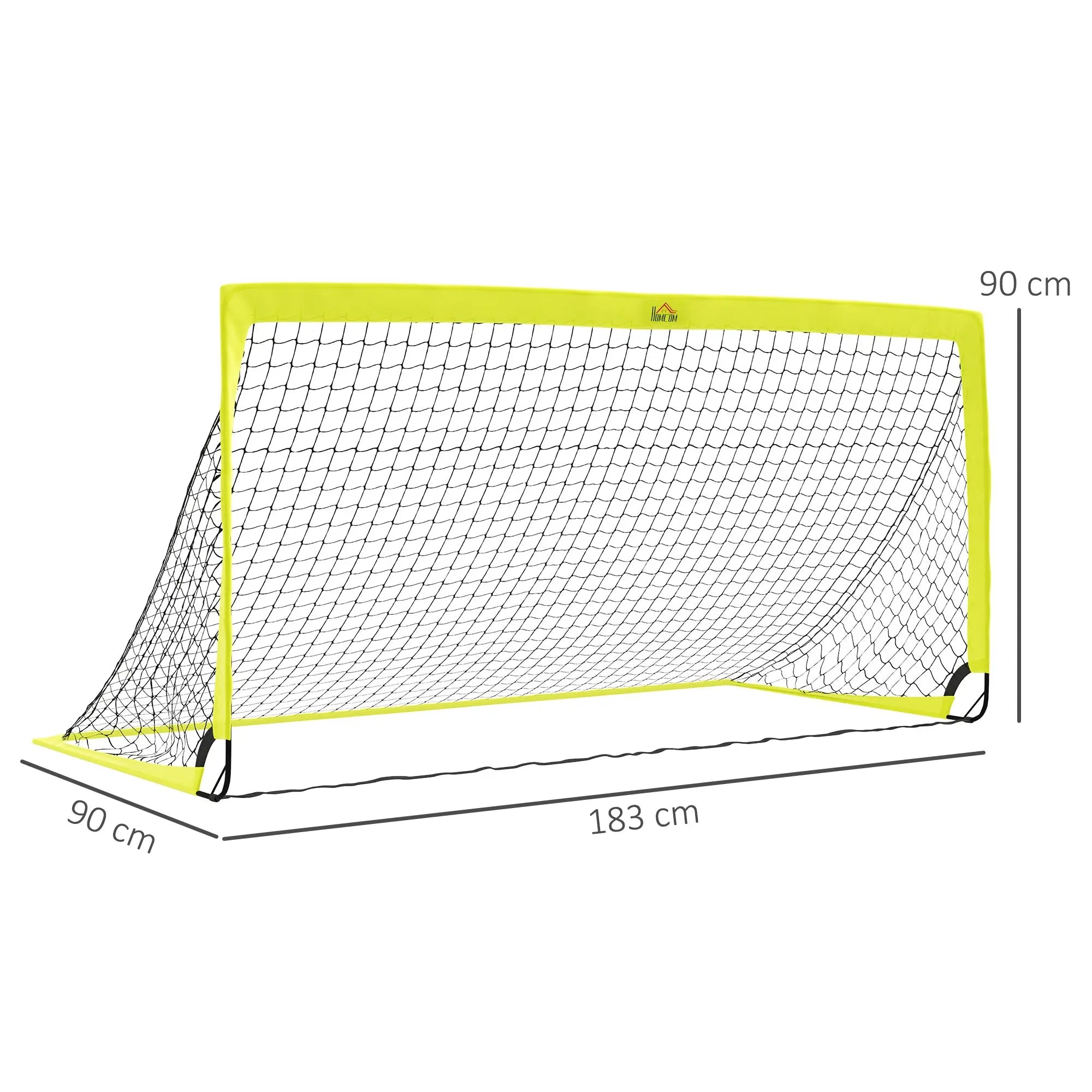 HOMCOM Two Football Goal Nets, Foldable Outdoor Sport Training Equipment, for Teens, Adults, with Carrying Bag, Yellow 