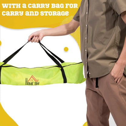 HOMCOM Two Football Goal Nets, Foldable Outdoor Sport Training Equipment, for Teens, Adults, with Carrying Bag, Yellow 