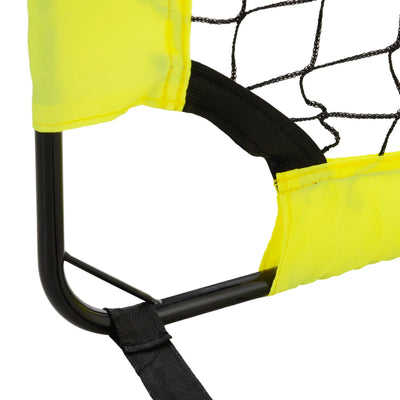HOMCOM Two Football Goal Nets, Foldable Outdoor Sport Training Equipment, for Teens, Adults, with Carrying Bag, Yellow 