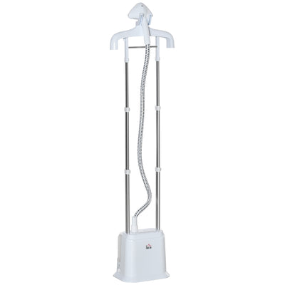 HOMCOM Upright Garment Clothes Steamer with 6 Steam Setting, 45s Fast Heat-up, 1.7L Water Tank and 45min Steamer, Wrinkle and Odour Remover, White 