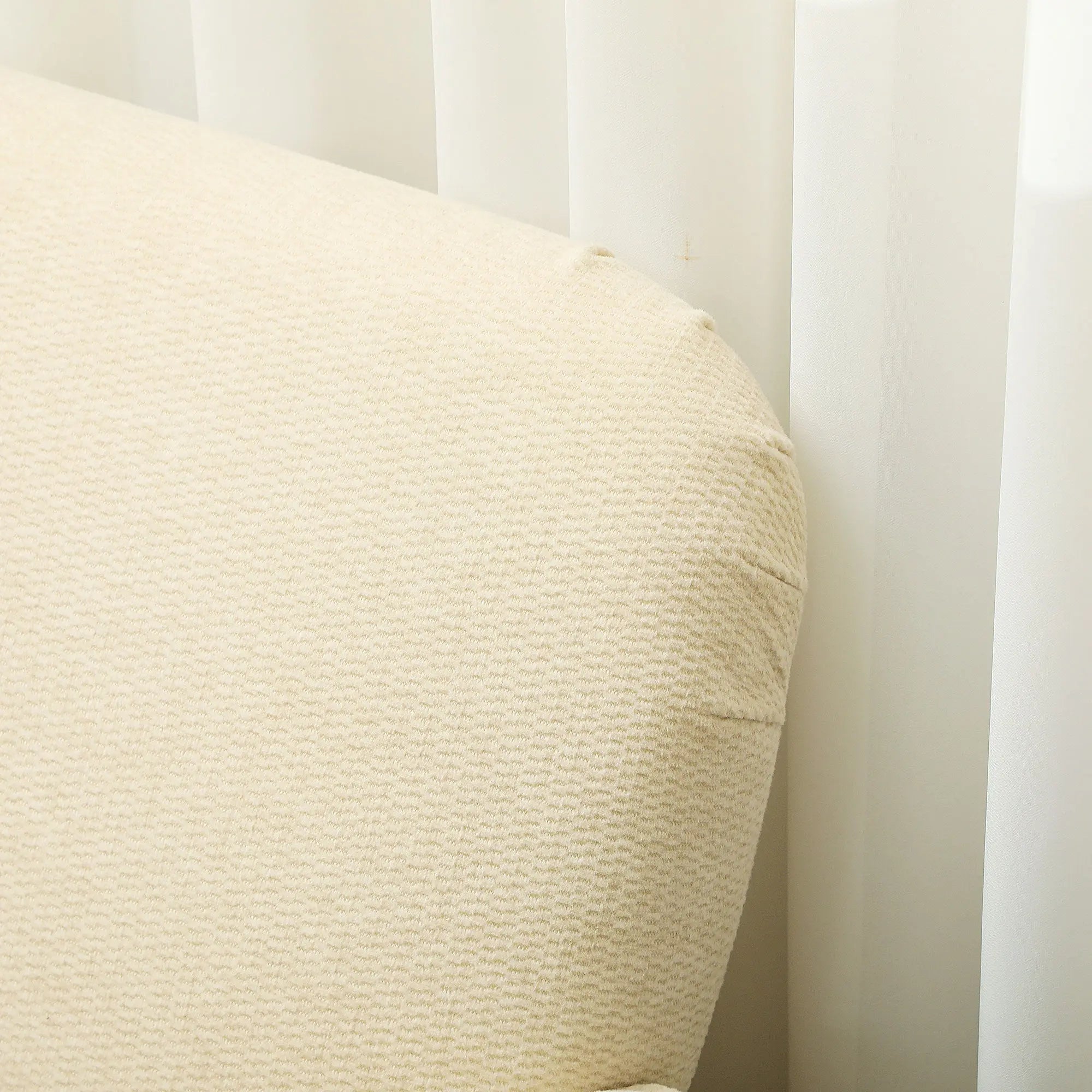HOMCOM Velvet Feel Fabric 2 Seater Sofa, Small Sofa Loveseat with 21cm Thick Padding and Wood Legs, Cream White 