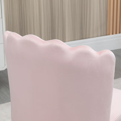 HOMCOM Velvet-Feel Shell Accent Chair - Pink 