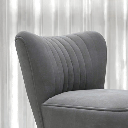 HOMCOM Velvet-Feel Tub Accent Chair - Grey 