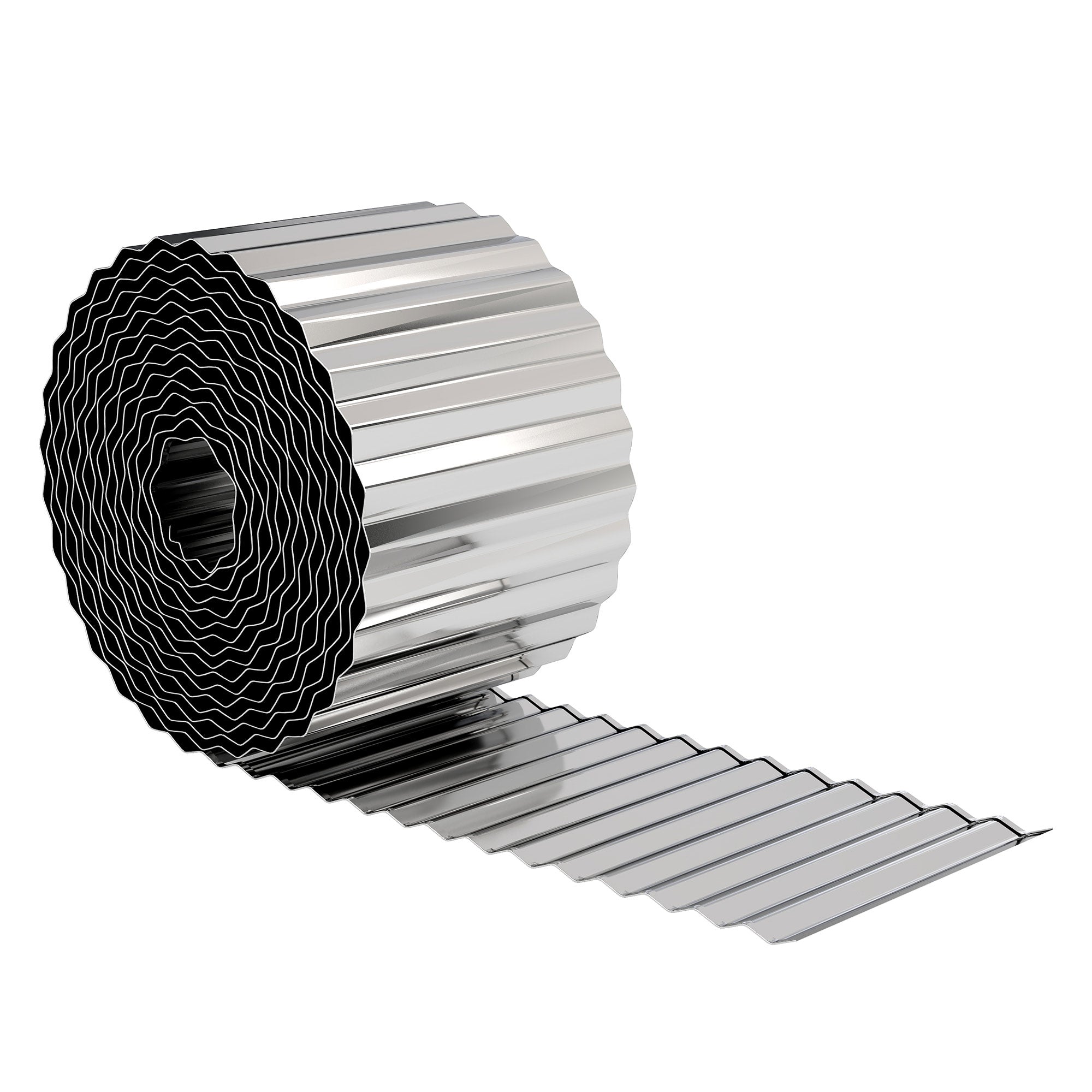Outsunny Metal Garden Edging Border, 8 in x 21.3 ft Corrugated Heavy Duty Galvanised Steel Lawn Edging, Silver Tone 