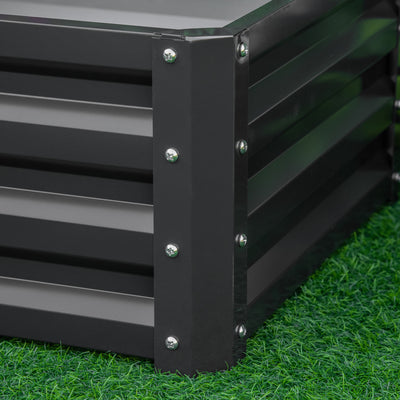Outsunny Set of Two 60 x 60cm Steel Planter Boxes - Grey 