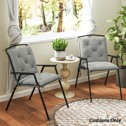 Outsunny Set of Two Outdoor Seat Cushions - Light Grey 