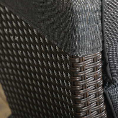 Outsunny Outdoor Recliner Chair with Adjustable Backrest and Footrest, Cushion, Side Tray, Grey 