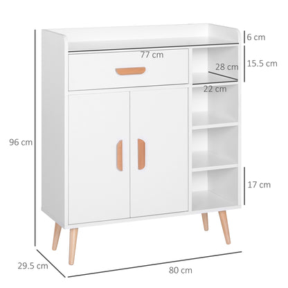 HOMCOM Sideboard, Side Cabinet, Floor Cupboard with Storage Drawer for Hallway, Kitchen, Bedroom, Living Room, White 