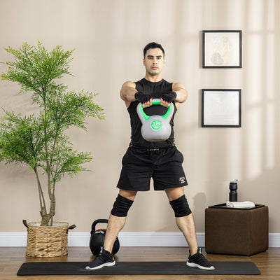 SPORTNOW Kettlebell, 16kg Kettle Bells with Handle for Home Gym Weight Lifting and Strength Training, Green and Grey 