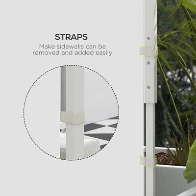Outsunny Gazebo Side Panels, 2 Pack Sides Replacement, for 3x3(m) or 3x6m Pop Up Gazebo, with Windows and Doors, White 