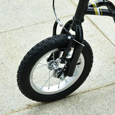 HOMCOM Teen Kids Stunt Scooter w/ Adjustable Handlebar, 12 Inch Rubber Tyres, Dual Brakes, Black 