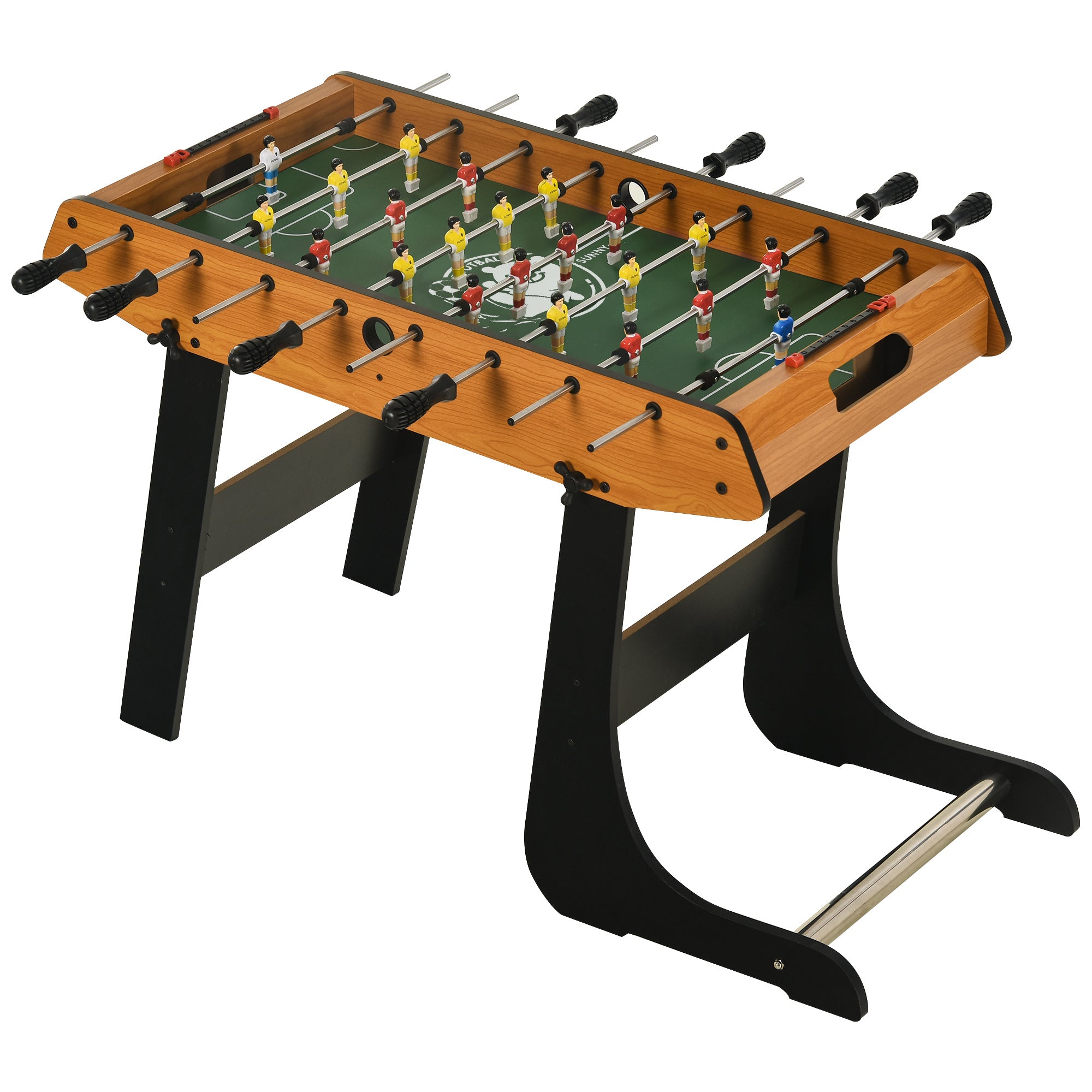 HOMCOM Folding Football Gaming Table Mini Foosball Soccer Table for Family Fun Indoor Play Sports 