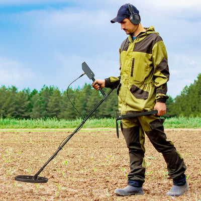 Outsunny Metal Detector for Adults and Beginners, Gold Detector with Higher Accuracy IP68 Waterproof Coil, 5 Professional Modes with Pinpoint & Memory Mode, Bigger Backlit LCD Display with DSP Chip 