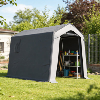 Outsunny 1.8 x 2.4m Garden Storage Shed Tent, Waterproof Portable Shed Shelter for Motorbike, Garden Tools, Bike Storage 
