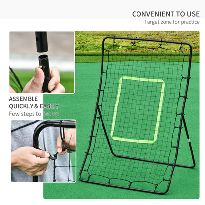 HOMCOM Rebounder Net Playback Game Spot Target Ball Rebounders Training Equipment Play Teaching 