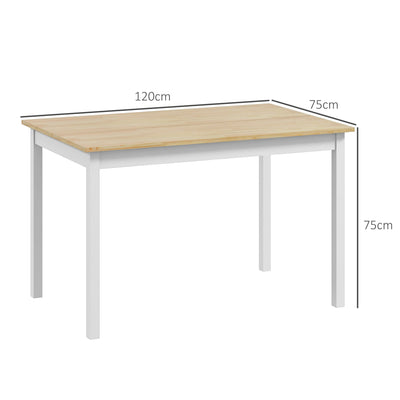HOMCOM Four-Seater Farmhouse-Style Wooden Table 