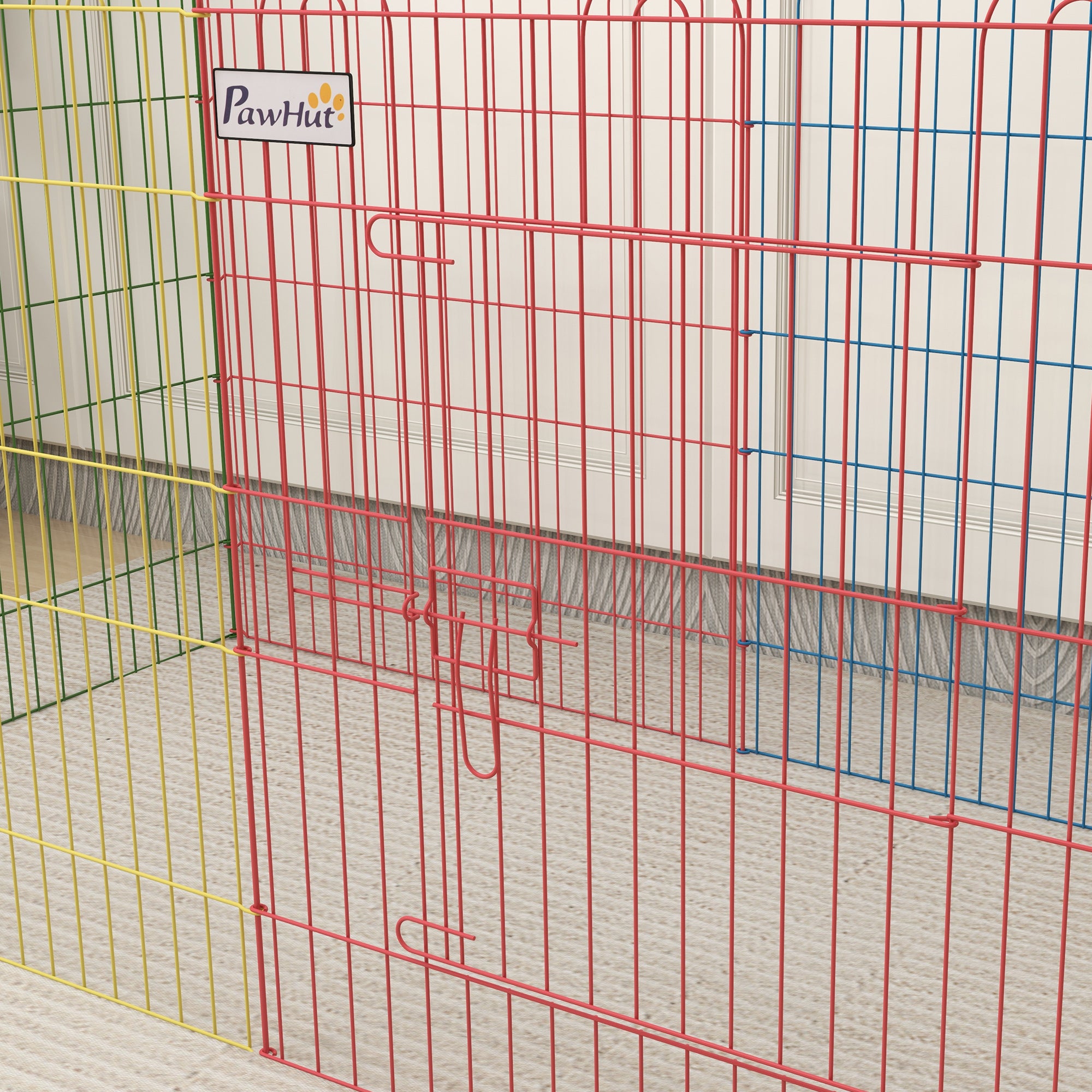 PawHut Pet Playpen Crate, with Eight Panels, Door, for Indoors and Outdoors, 60H x \'ce\'a6156cm