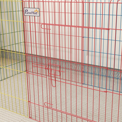 PawHut Pet Playpen Crate, with Eight Panels, Door, for Indoors and Outdoors, 60H x \'ce\'a6156cm