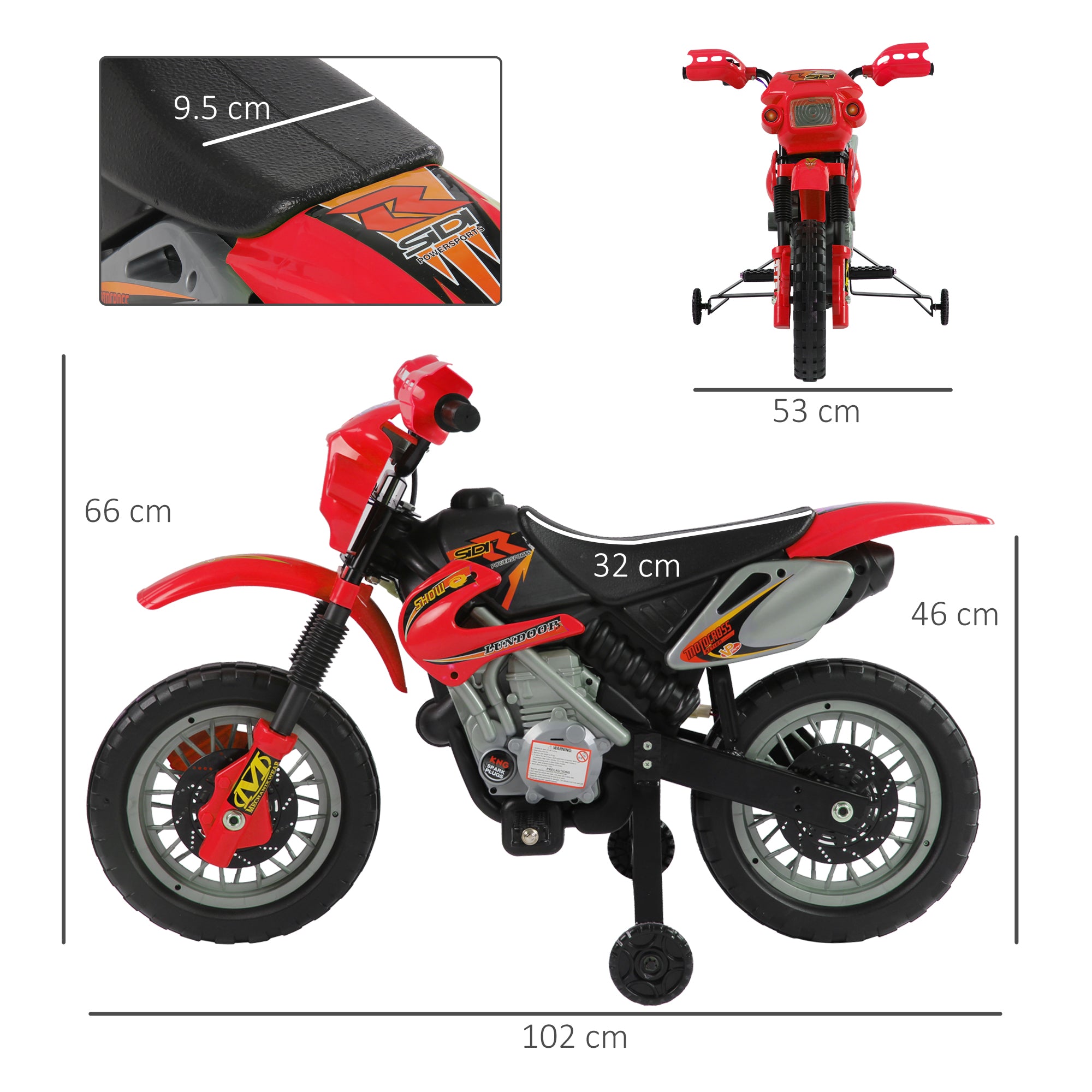 HOMCOM 6V Kids Child Electric Motorbike Ride on Motorcycle Scooter Children Toy Gift for 3-6 Years (Red) 