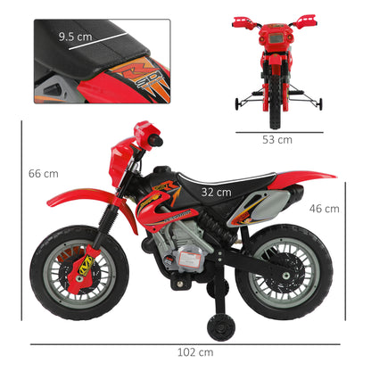 HOMCOM 6V Kids Child Electric Motorbike Ride on Motorcycle Scooter Children Toy Gift for 3-6 Years (Red) 