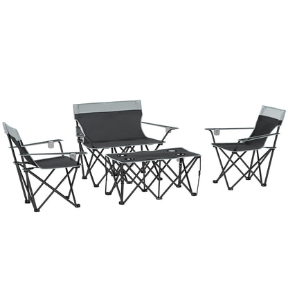 Outsunny Four-Piece Portable Picnic Table Set - Grey 