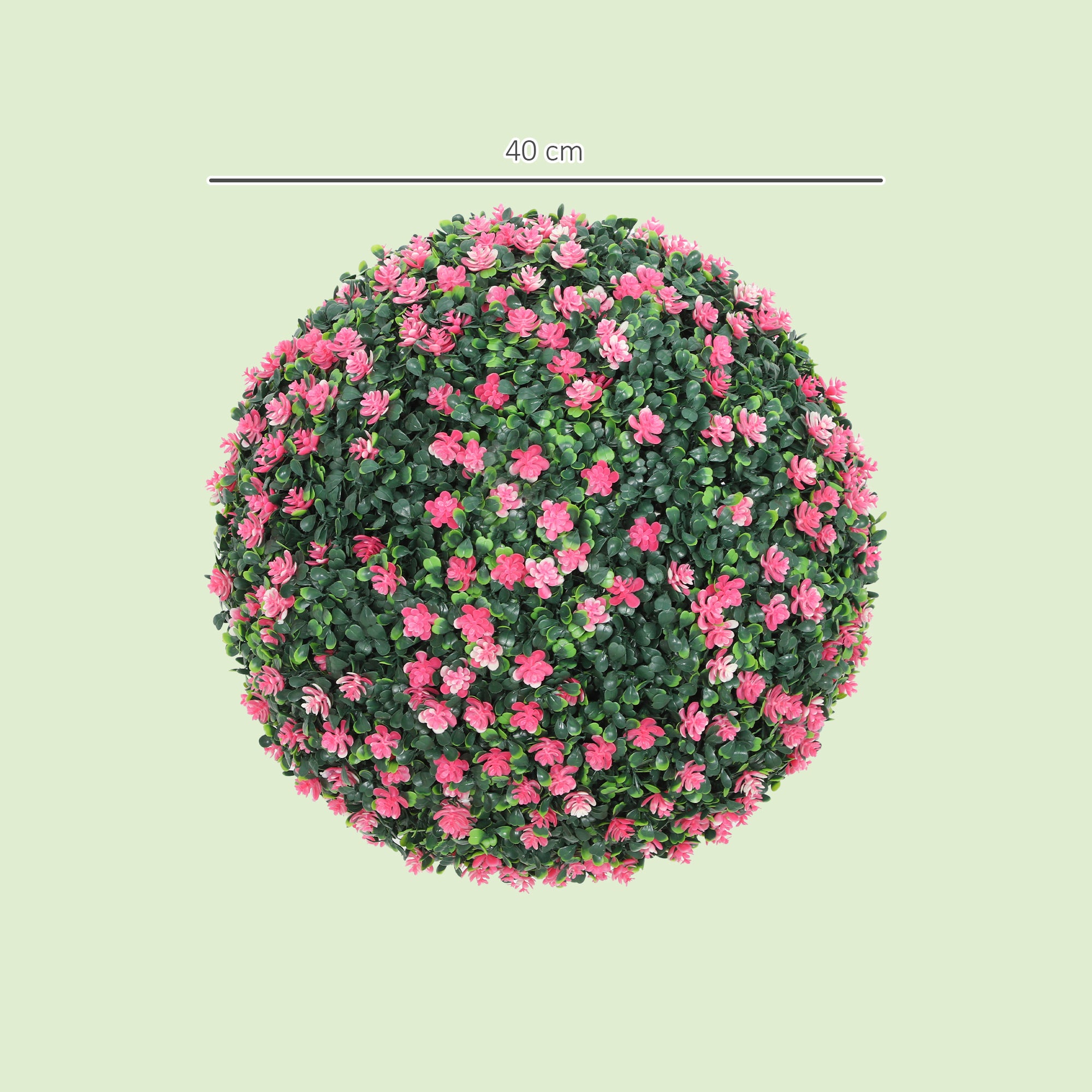 HOMCOM Set of Two Artificial Boxwood Balls Plants - Pink 