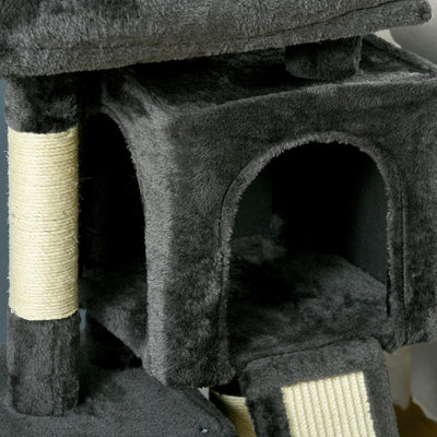 PawHut Cat Tree for Indoor Cats 83cm Cat Scratching Post Scratch Board Kitten Tower Climbing Frame Black 