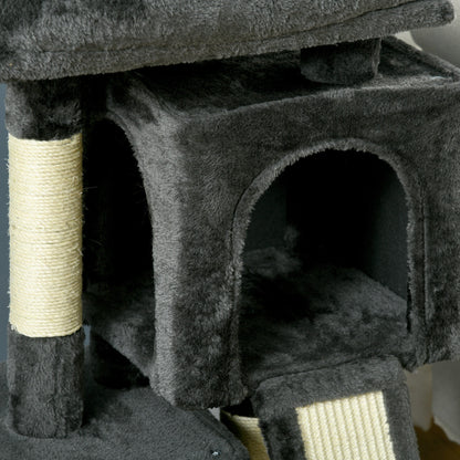 PawHut Cat Tree for Indoor Cats 83cm Cat Scratching Post Scratch Board Kitten Tower Climbing Frame Black 