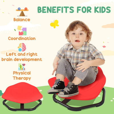 AIYAPLAY Sensory Spinning Chair for Kids, for Coordination, Balance, Red 