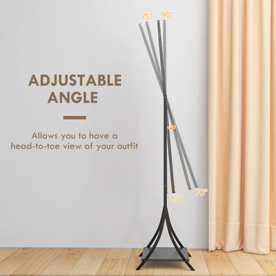 HOMCOM Free Standing Dressing Mirror, Full Length Mirror with Adjustable Angle, Storage Shelf for Living Room, Bedroom, Hallway 