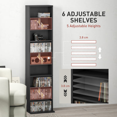 HOMCOM 260 Narrow CD Storage Unit - Black 