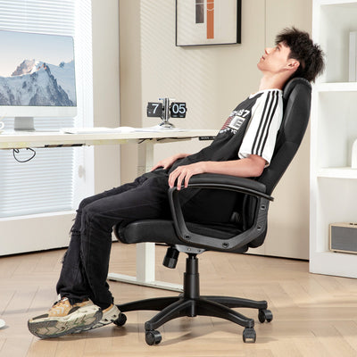 HOMCOM Faux Leather Office Chair - Black 