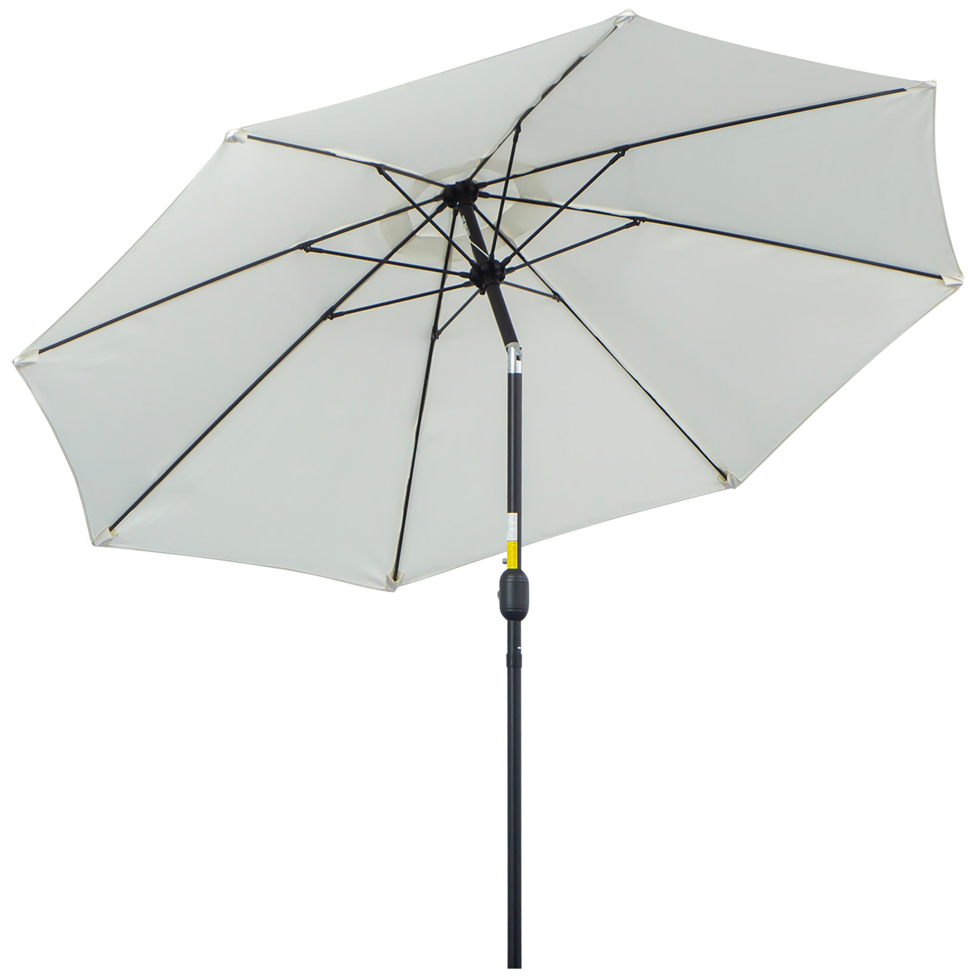 Outsunny 2.7M Garden Parasol Umbrella with Glass Fibre Ribs and Aluminium Frame, Tilting Sun Shade Shelter Canopy, Cream White 