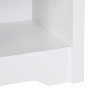 HOMCOM Modern Bedside Table, Nightstand with Drawer Shelf, End Table for Living room, Bedroom White 