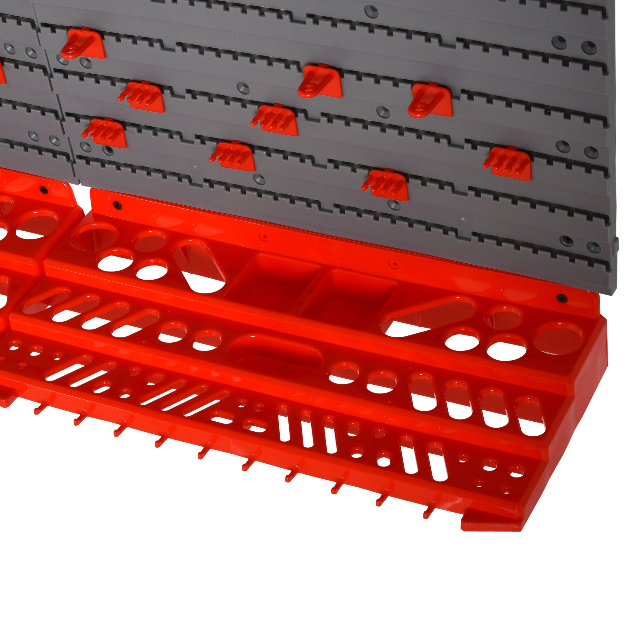 DURHAND 54 Pcs On-Wall Tool Equipment Holding Pegboard Home DIY Garage Organiser DIY w/ 50 Pegs 2 Shelves 