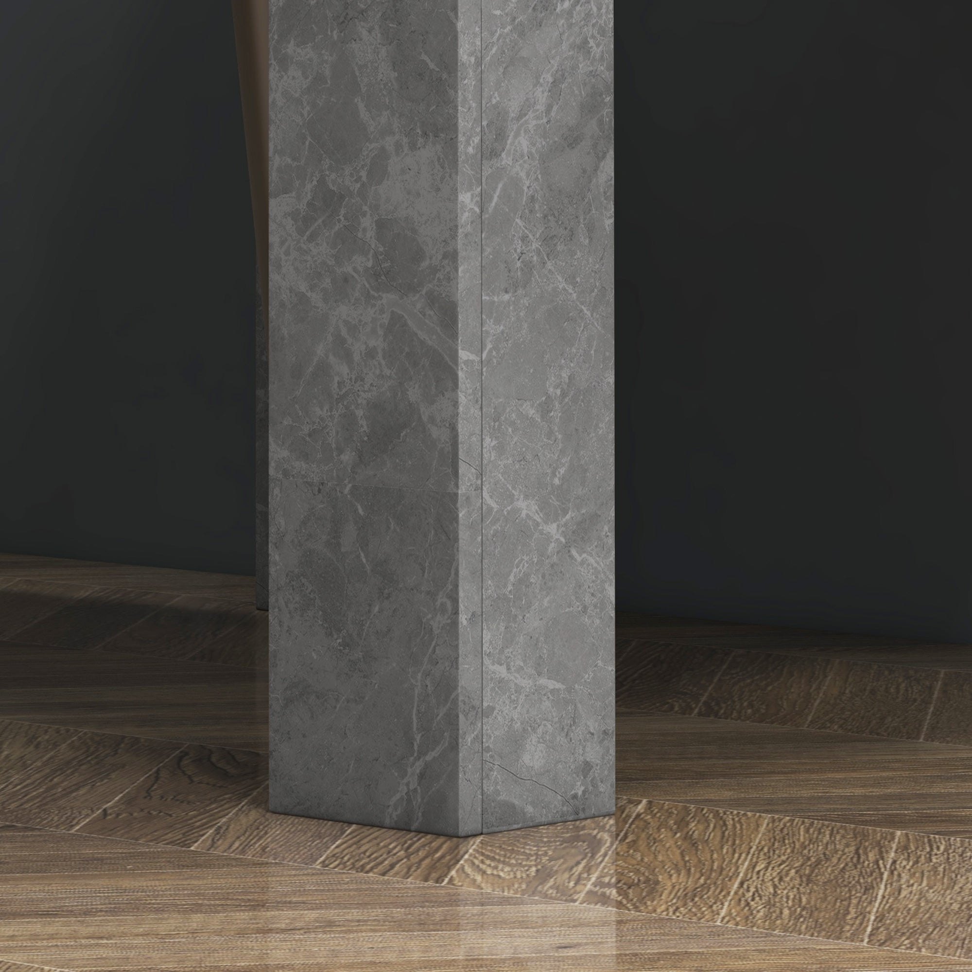 HOMCOM Square Dining Table, Modern Small Dining Table with Faux Cement Effect, Space Saving, Non-slip Foot Pads, Cement Grey 