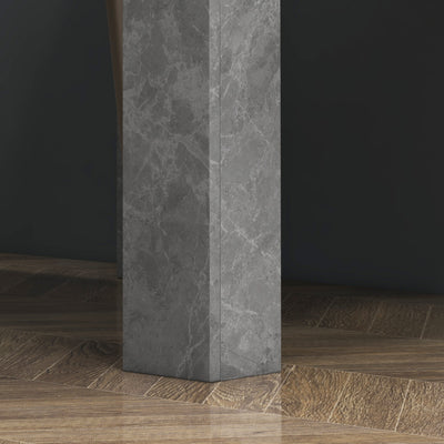 HOMCOM Square Dining Table, Modern Small Dining Table with Faux Cement Effect, Space Saving, Non-slip Foot Pads, Cement Grey 