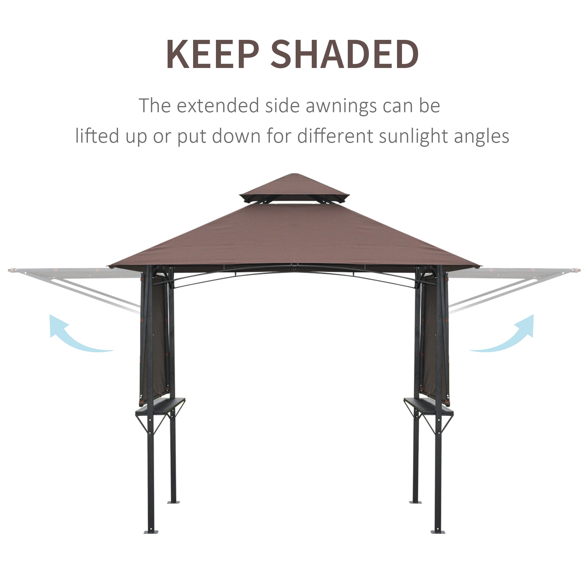 Outsunny 2.5 x 1.5m BBQ Tent Camping Picnic Gazebo Marquee Shelter Portable Waterproof 