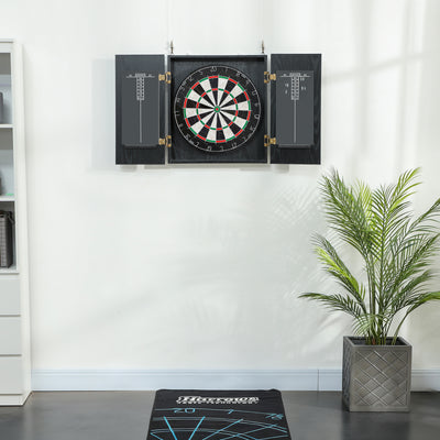 SPORTNOW Bristle Dartboard with Cabinet, 6 Steel Tip Darts, Cabinet 