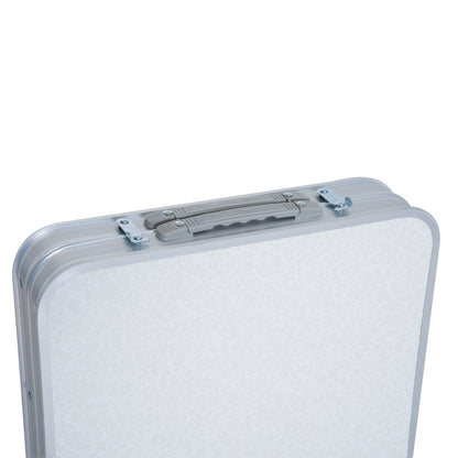 Outsunny 4ft Folding Picnic Table Portable Adjustable Camping Table Aluminum Outdoor Dining w/ Storage Underneath 