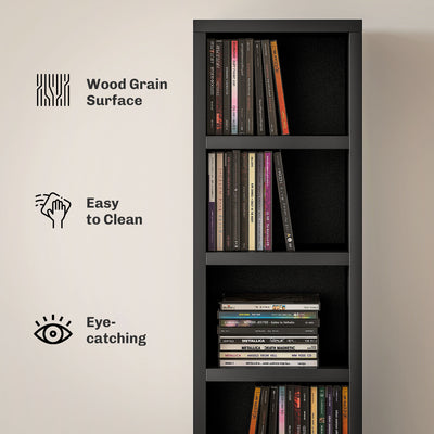 HOMCOM 204 CD Tall Narrow Media Storage Tower - Black 