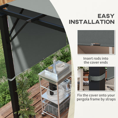 Outsunny 2 Pcs UV Protection Pergola Replacement Canopy, Pergola Shade Cover, Easy to Install, for 3 x 3(m) Pergola, Dark Grey 