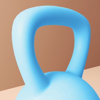 SPORTNOW 8KG Soft Kettlebell, Kettlebell with Non-Slip Handle for Home Gym, Weight Lifting, Strength Training, Light Blue/Grey 