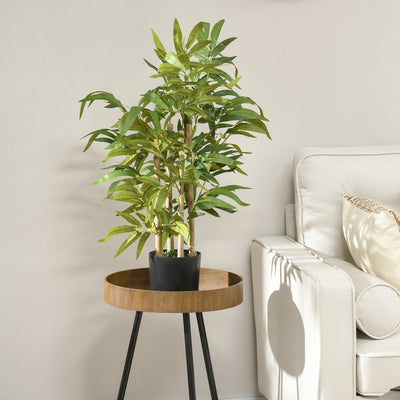 HOMCOM Artificial Plants Bamboo Tree in Pot Desk Fake Plants for Home Indoor Outdoor Decor, 15x15x60cm, Green 
