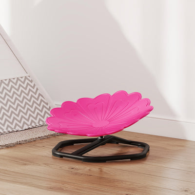 AIYAPLAY Flower-Shaped Sensory Spinning Chair with Non-Slip Base for Balance/Coordination, Pink 