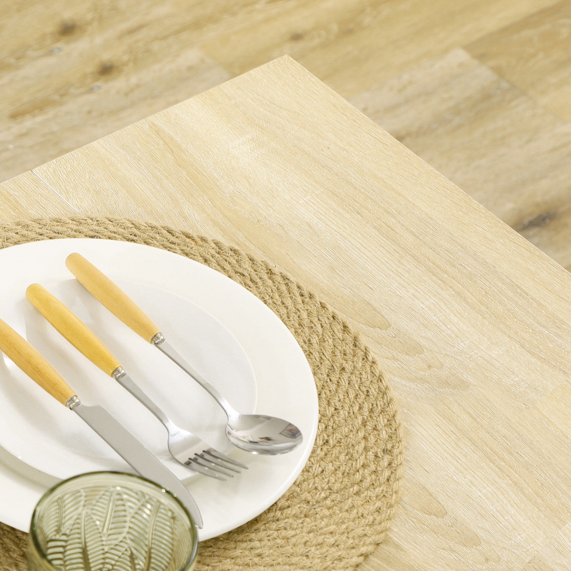 HOMCOM Dining Table for 4-6 People, Kitchen Table with Wood Effect for Dining Room, Oak 