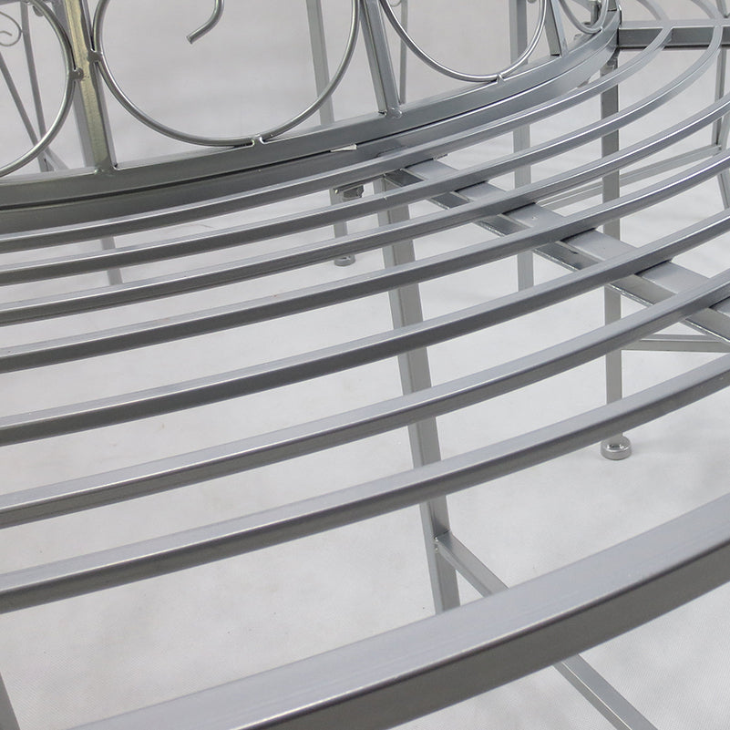 Outsunny Outdoor Garden Metal Round Tree Bench Seat Diameter 160cm Height 90cm Silver 