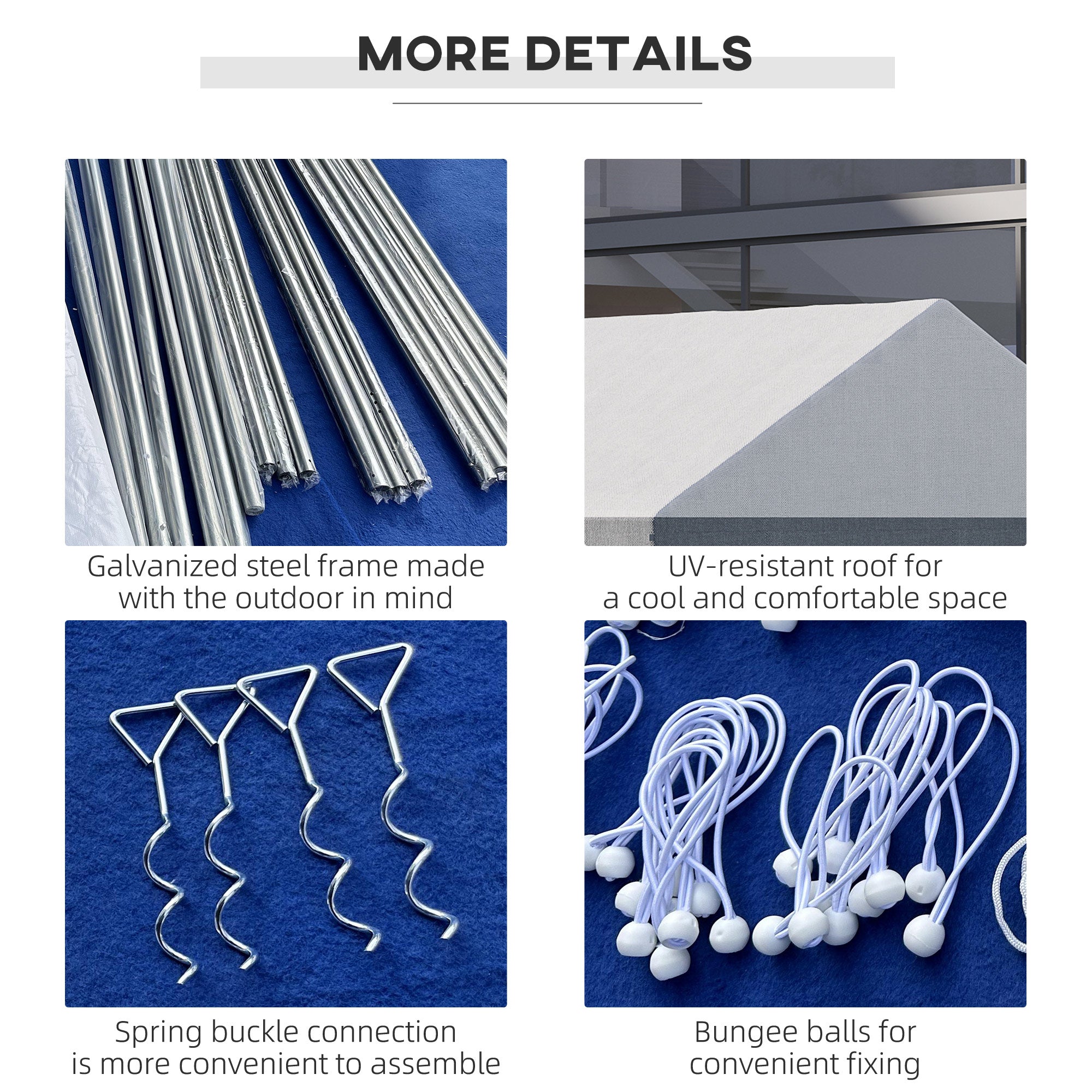 Outsunny 8 x 4m Galvanised Party Tent, Marquee Gazebo with Sides, Eight Windows and Double Doors, for Parties, Wedding and Events 